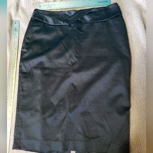 RW&Co Satin black skirt w lattice detail